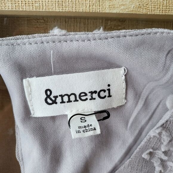 Pinkblush &Merci Gray Textured ‎ Short Sleeve Mini Dress Size Small - Picture 7 of 8